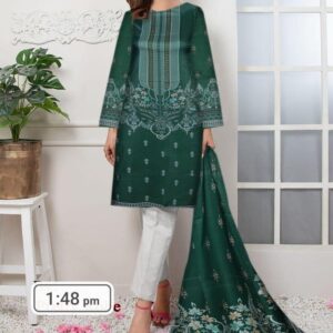 Home 2 pcs women's unstitched linen printed suit