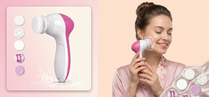 5 in 1 facial electric cleanser & massager
